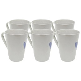 White mugs with a blue heart - Cuori - Kare Design
