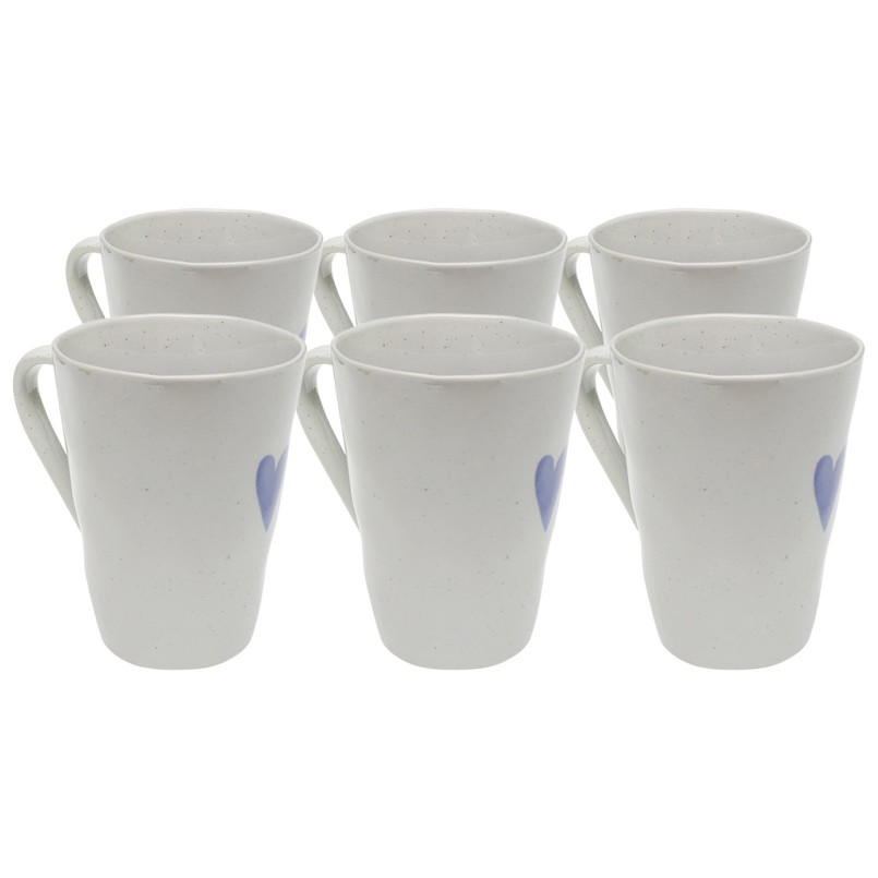 Mugs blancs avec un coeur bleu - Cuori - Kare Design
