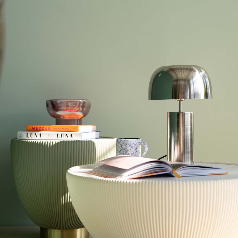 Witte marmer effect ronde bijzettafel - Endless - Kare Design