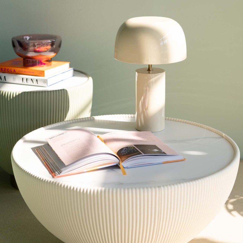 Retro beige tafellamp - Loungy - Kare Design
