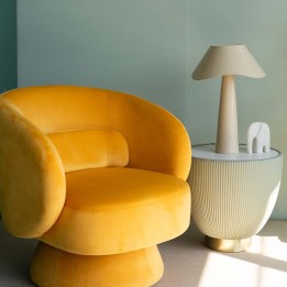 Cream retro lamp in steel - Cloudy Round - Kare Design