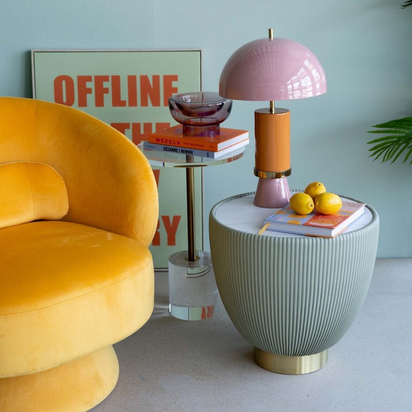 Retro roze en oranje lamp - Josy - Kare Design
