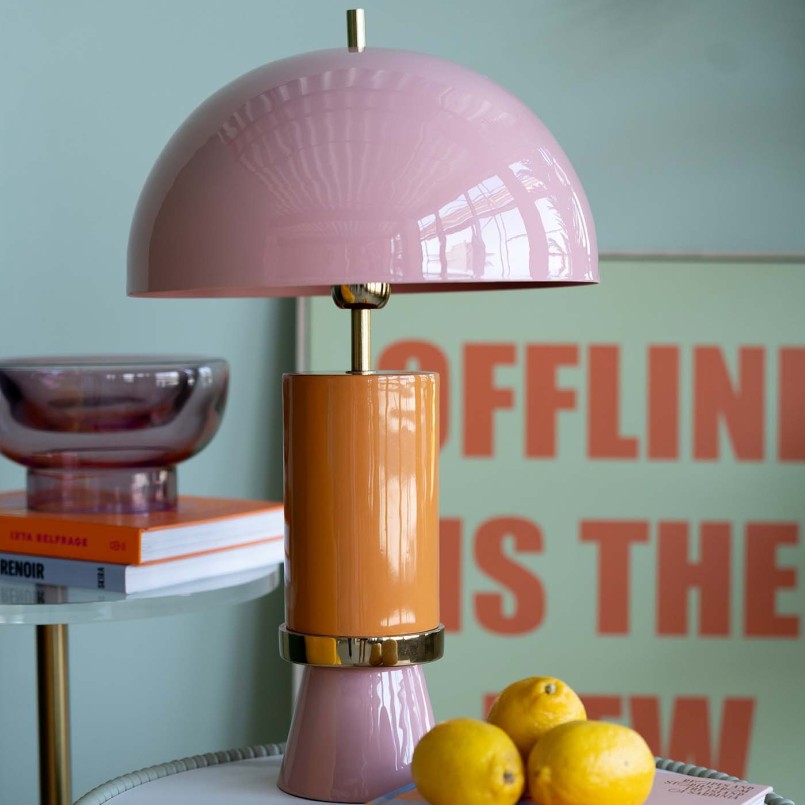 Retro roze en oranje lamp - Josy - Kare Design