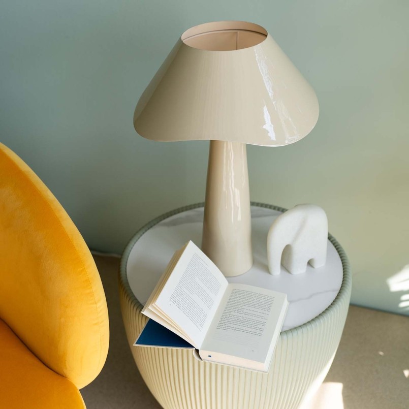 Lampe rétro crème en acier - Cloudy Round - Kare Design