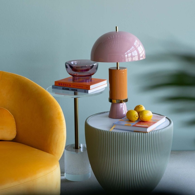Retro roze en oranje lamp - Josy - Kare Design