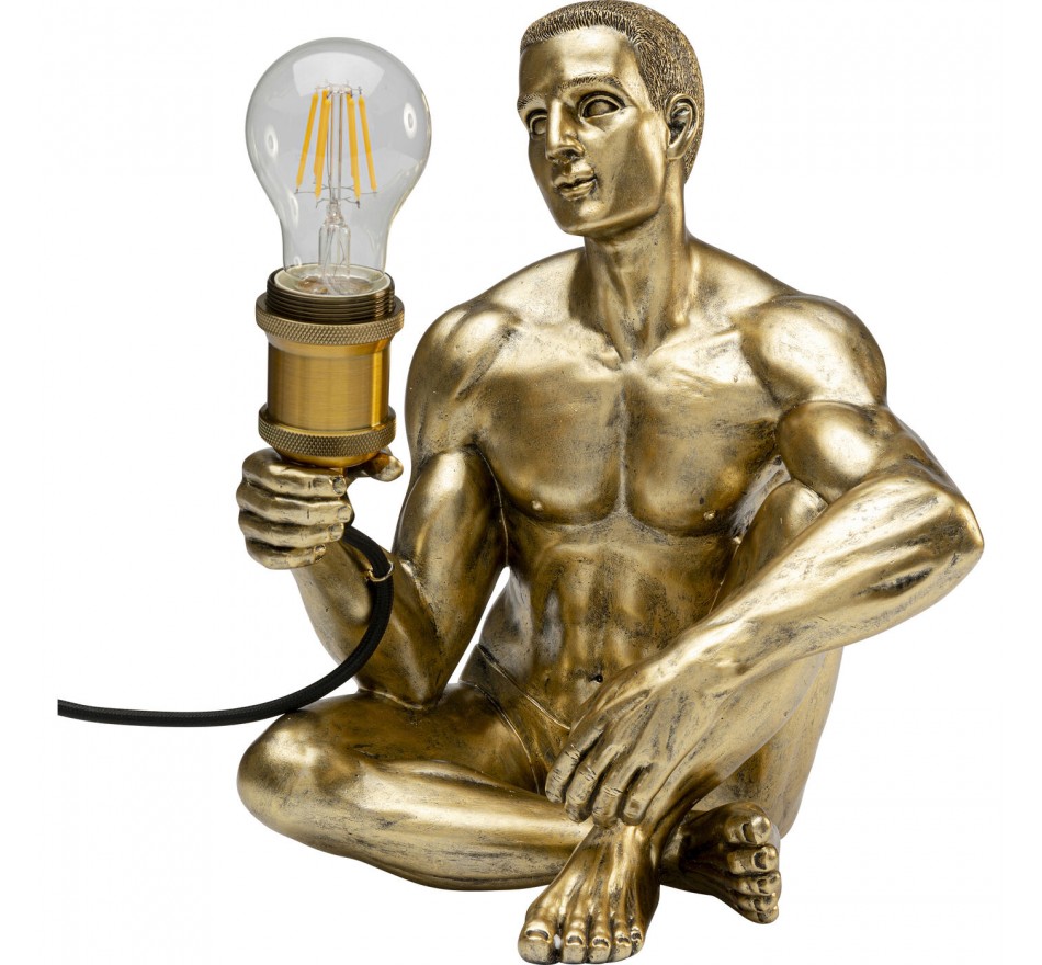 Tafellamp zittende man goud Kare Design