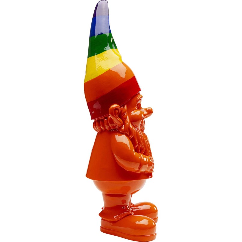 Figurine décorative Gnome Standing Rainbow orange