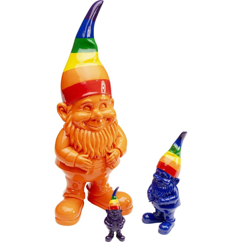 Figurine décorative Gnome Standing Rainbow orange