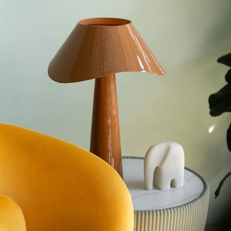 Lampe rétro orange en acier - Cloudy Round - Kare Design