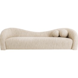 Canapé 3 places en tissu tressé crème et beige - Livia - Kare Design