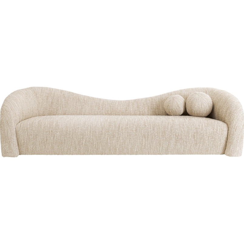 Canapé 3 places en tissu tressé crème et beige - Livia - Kare Design
