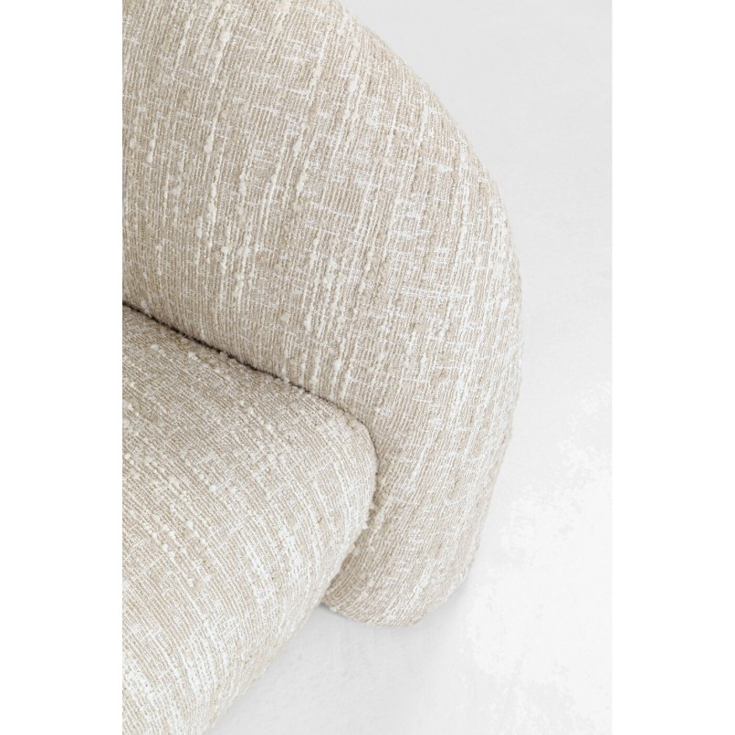 Canapé 3 places en tissu tressé crème et beige - Livia - Kare Design