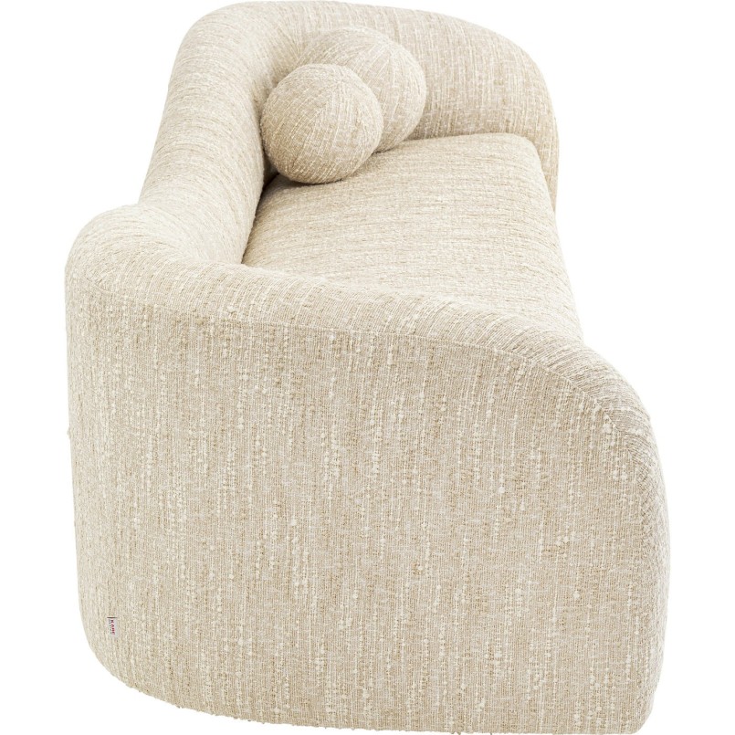 Canapé 3 places en tissu tressé crème et beige - Livia - Kare Design