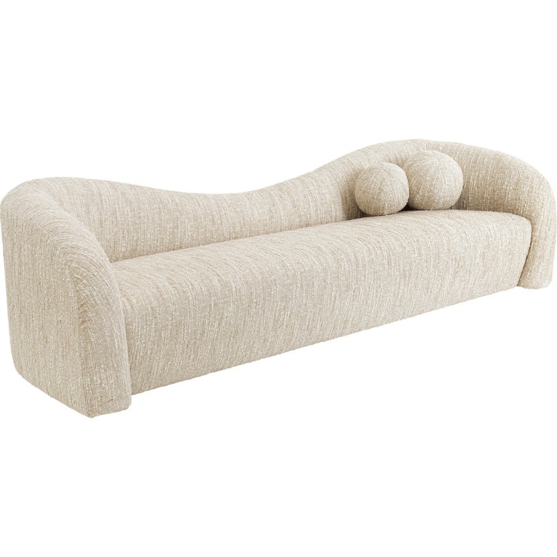 Canapé 3 places en tissu tressé crème et beige - Livia - Kare Design