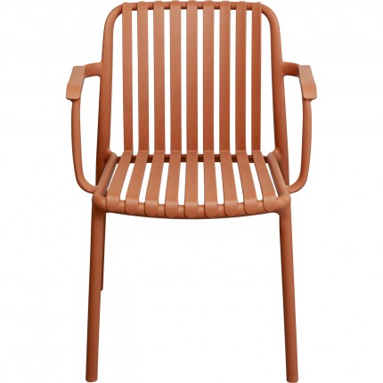 Chaise de jardin avec accoudoirs Porto Santo terracotta Kare Design