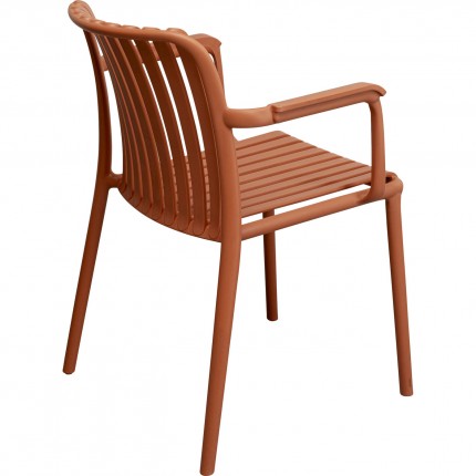 Chaise de jardin avec accoudoirs Porto Santo terracotta Kare Design