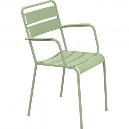 Outdoor chair with armrests Twist green Kare Design