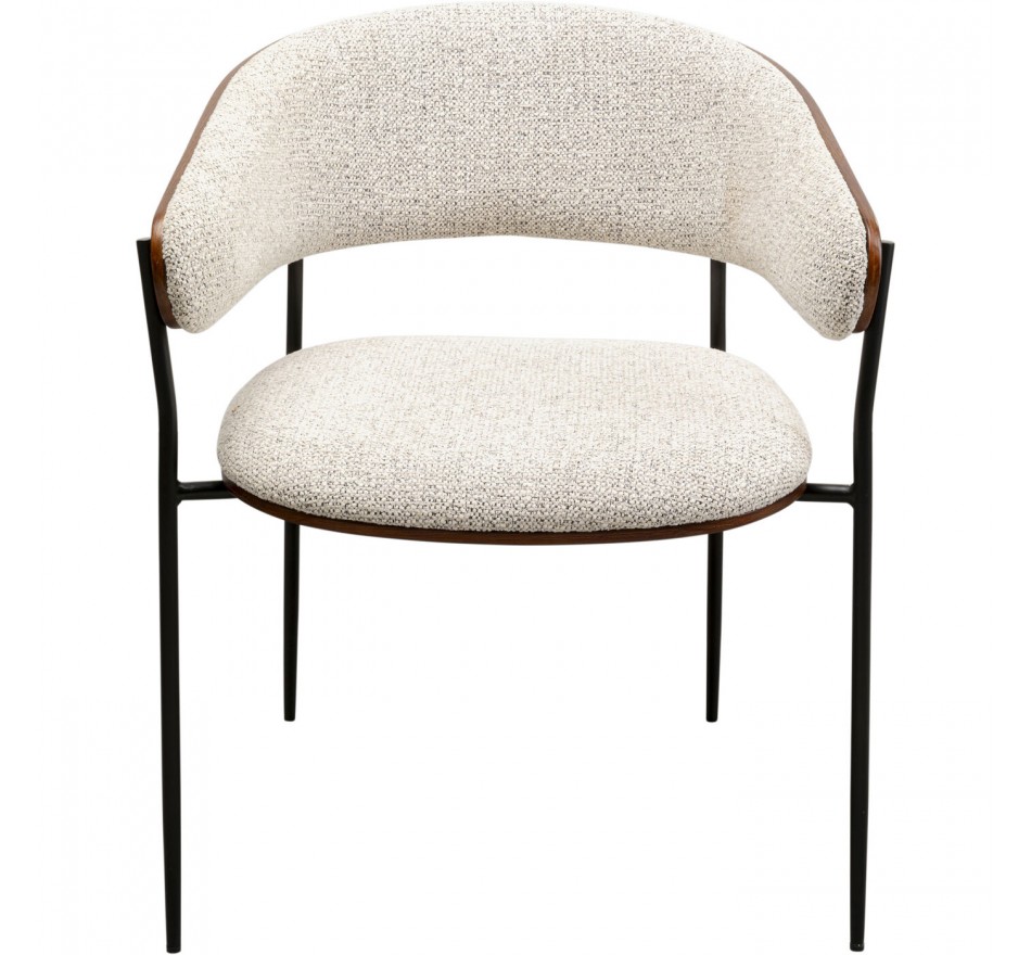 Chair with armrests Cindy walnut Kare Design