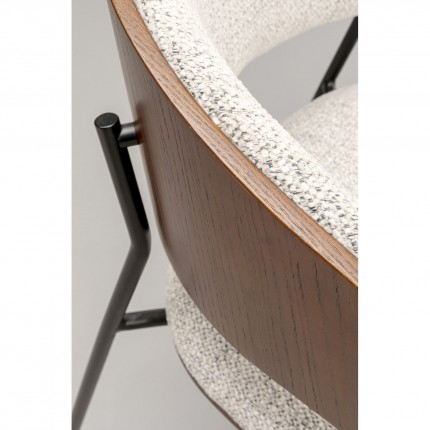 Stoel met armleuningen Cindy walnoot Kare Design