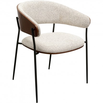 Stoel met armleuningen Cindy walnoot Kare Design