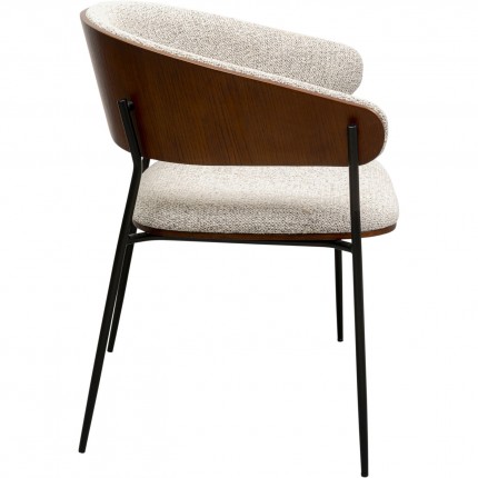 Chaise avec accoudoirs Cindy noyer Kare Design