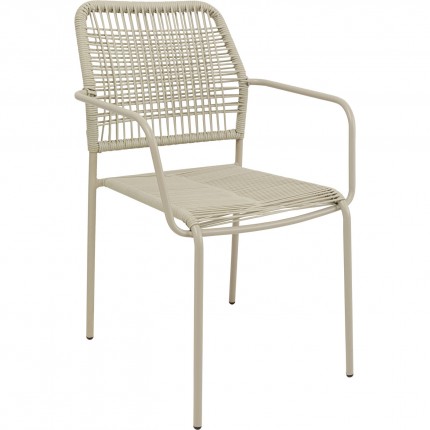 Outdoor chair with armrests Madagascar grey Kare Design