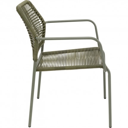 Outdoor chair with armrests Madagascar green Kare Design