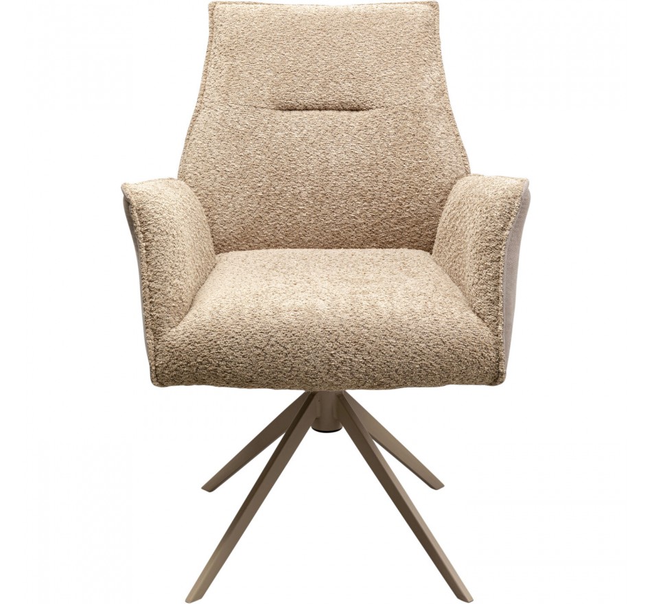 Chaise avec accoudoirs pivotante Liverpool beige Kare Design