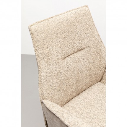 Chaise avec accoudoirs pivotante Liverpool beige Kare Design