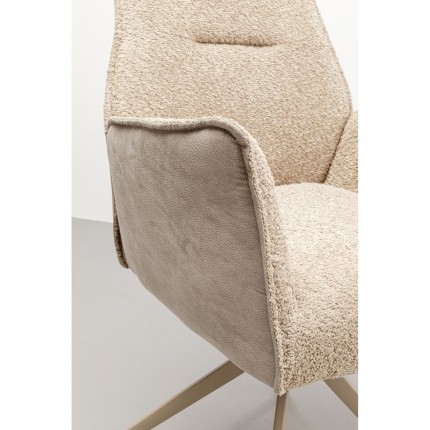 Swivel Armchair Liverpool beige Kare Design