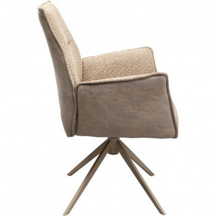 Chaise avec accoudoirs pivotante Liverpool beige Kare Design