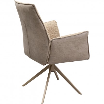 Chaise avec accoudoirs pivotante Liverpool beige Kare Design