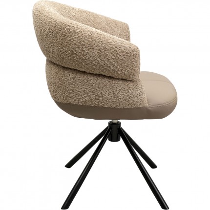 Draaistoel met armleuningen Tasty taupe Kare Design