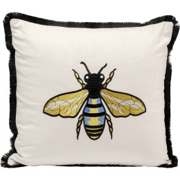 Coussin Bee blanc 45x45cm