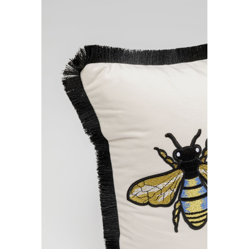 Coussin Bees blanc 50x30cm