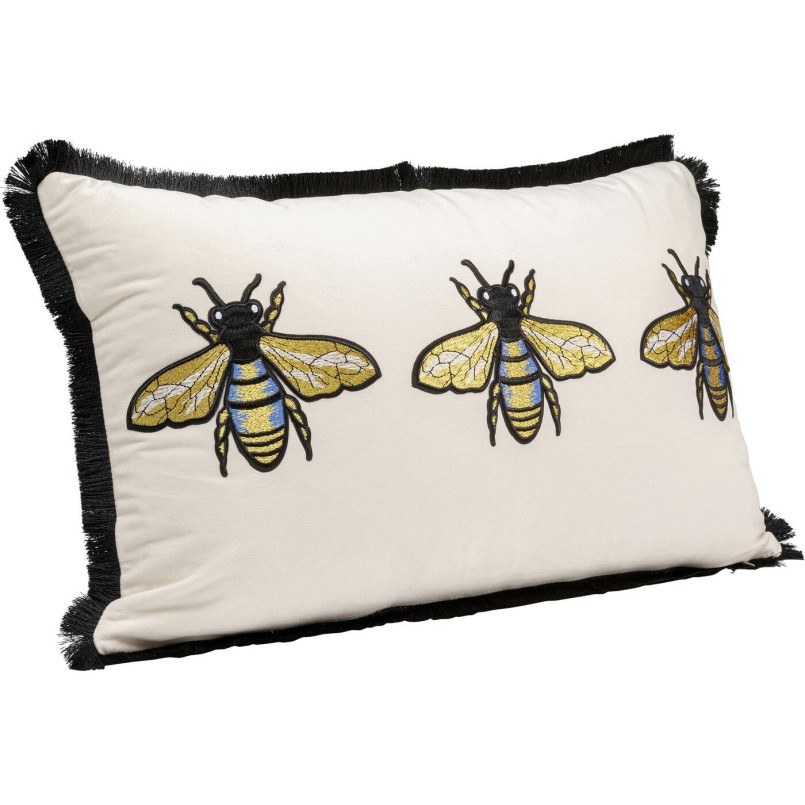 Coussin Bees blanc 50x30cm