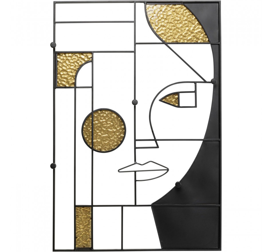 Wand Kapstok Art Face vrouw 90x60cm Kare Design