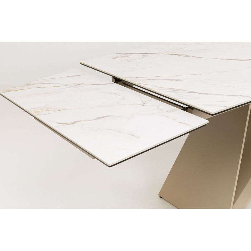 Table à rallonges Nelly Greige 180(40+40)x90cm