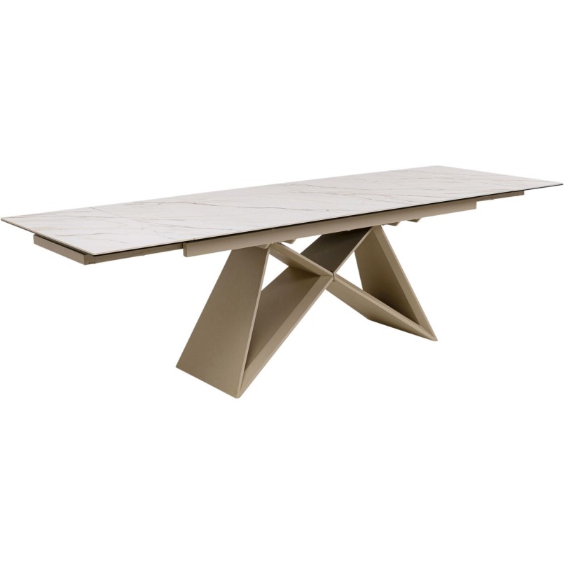 Table à rallonges Nelly Greige 180(40+40)x90cm