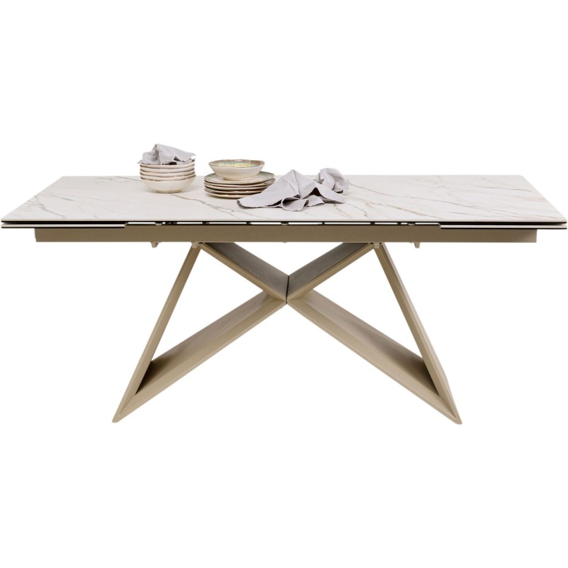 Table à rallonges Nelly Greige 180(40+40)x90cm