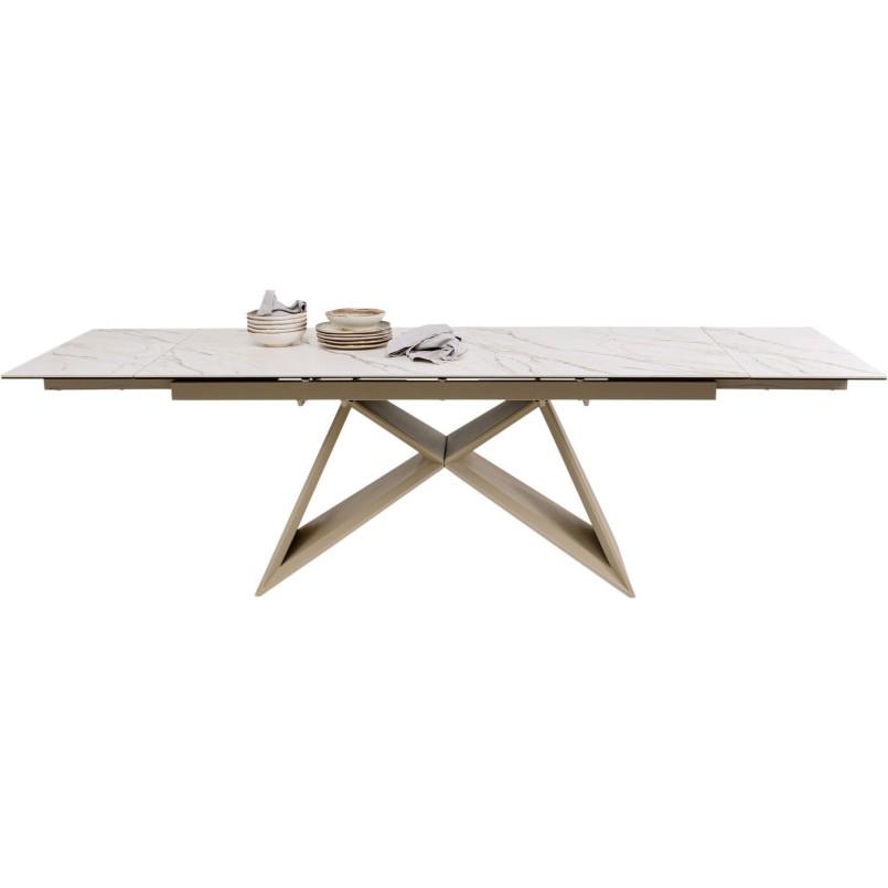 Table à rallonges Nelly Greige 180(40+40)x90cm