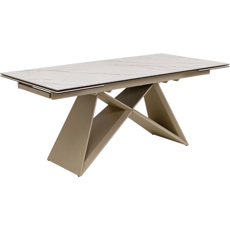 Table à rallonges Nelly Greige 180(40+40)x90cm
