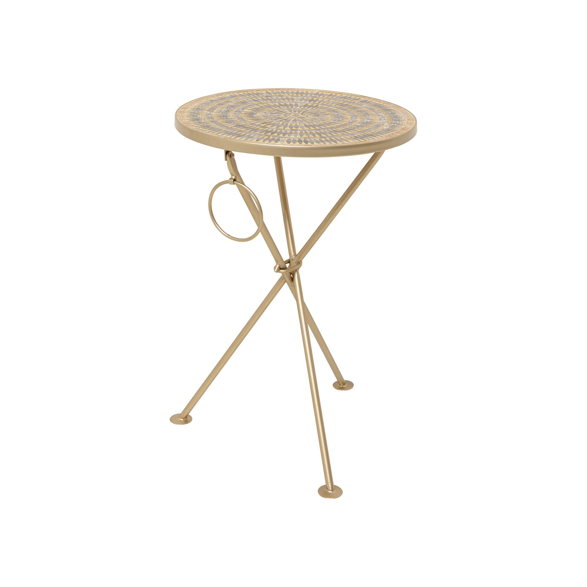 Table d appoint Clack Mosaic marron Ø35cm