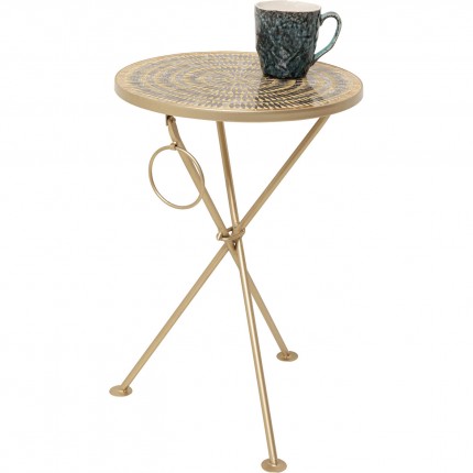 Bijzettafel Clack Mosaic Ø35cm bruin Kare Design