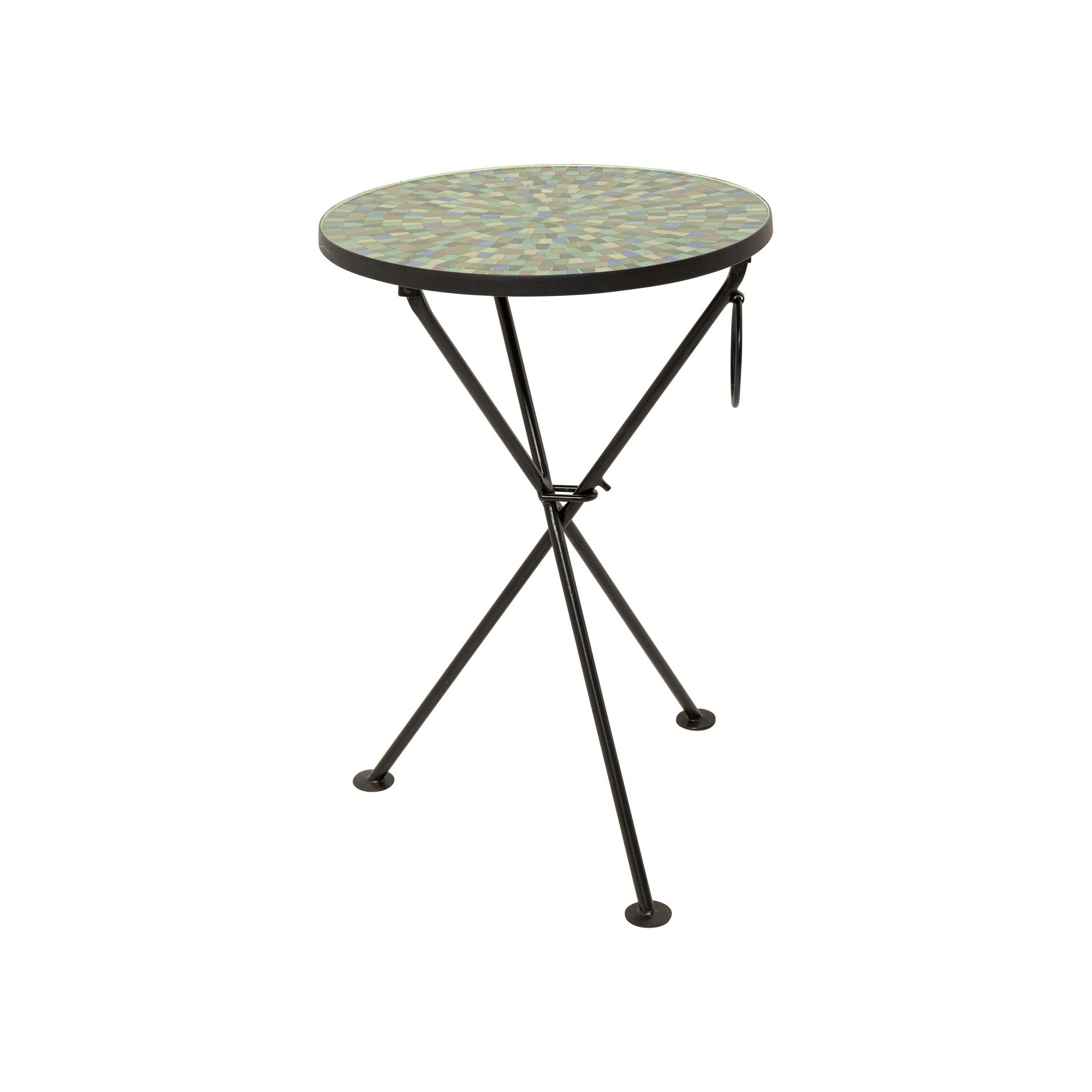 Table d appoint Clack Mosaic vert bleu Ø35cm