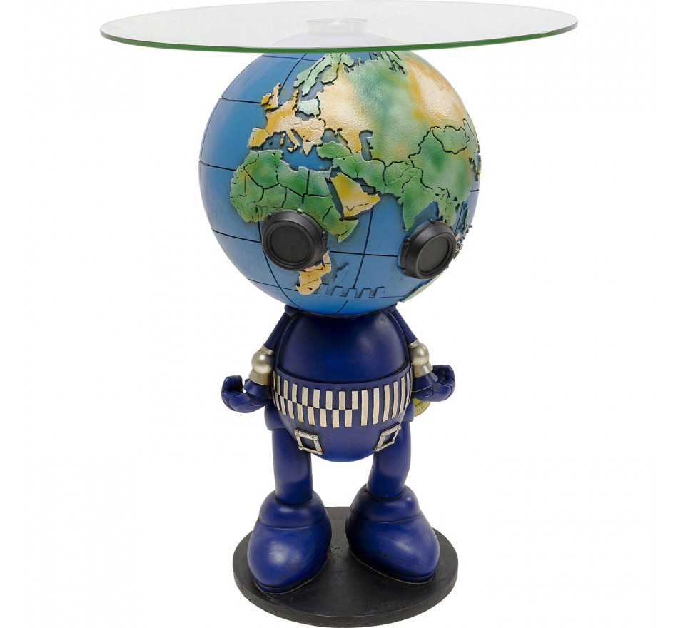 Table d'appoint robot monde bleu Kare Design Table d'appoint robot monde bleu Kare Design