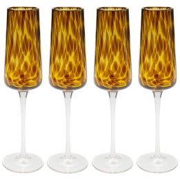 Bruine glazen champagneglazen - Karamel - Kare Design