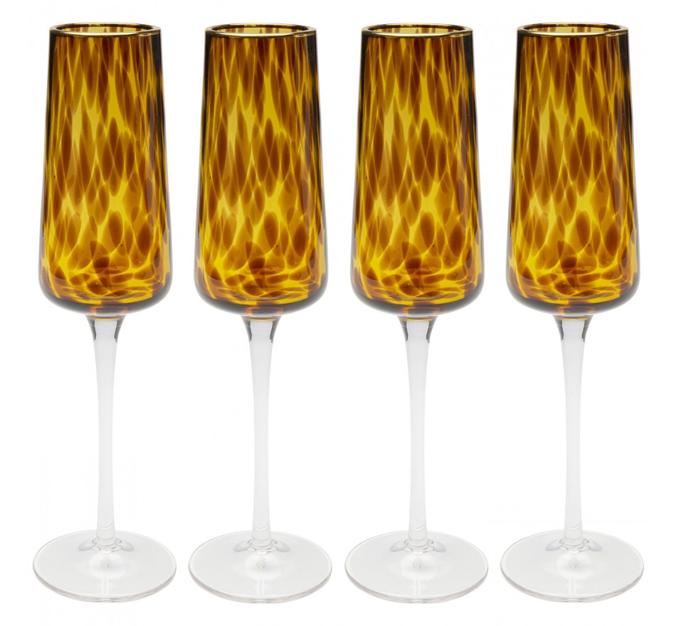 Champagneglazen Caramel (4/set) Kare Design