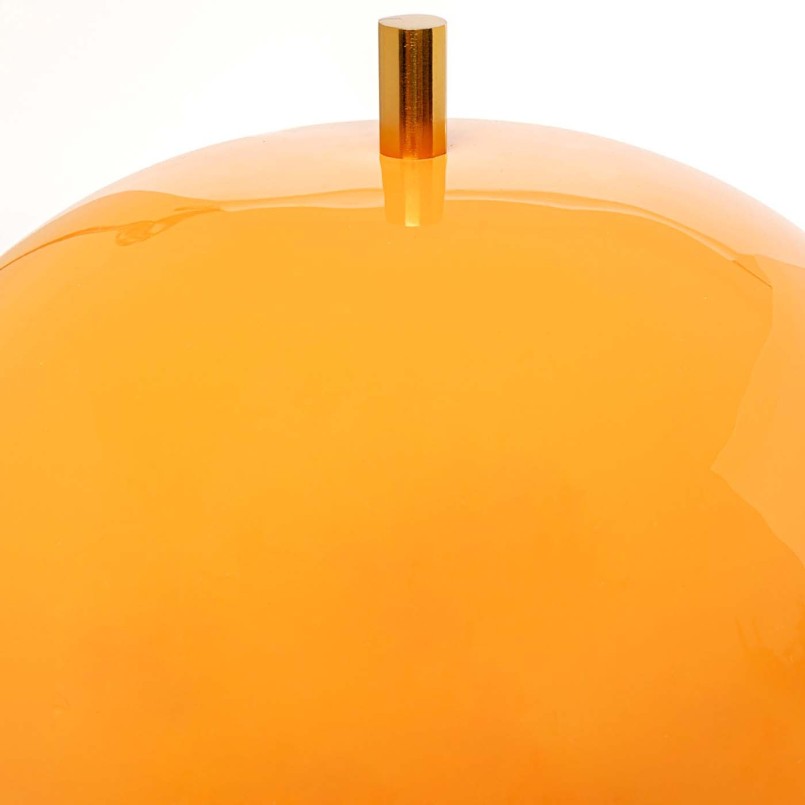 Lampe rétro acier orange et marbre blanc - Lia - Kare Design