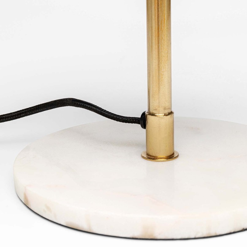 Retro roze lamp van staal en wit marmer - Lia - Kare Design